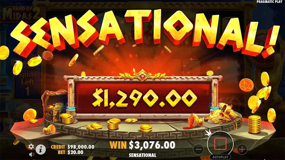 Hand of Midas 2 slot big win