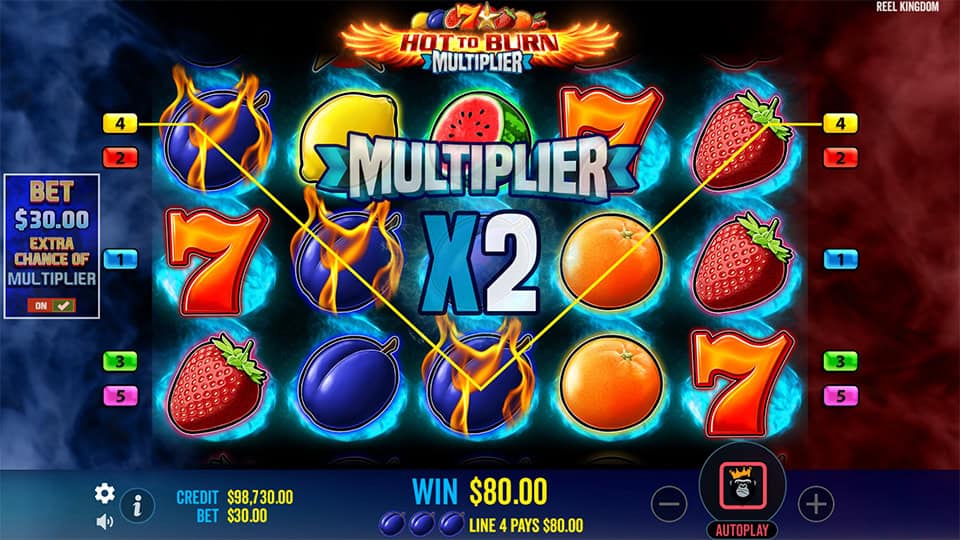 Hot to Burn Multiplier slot feature multiplier