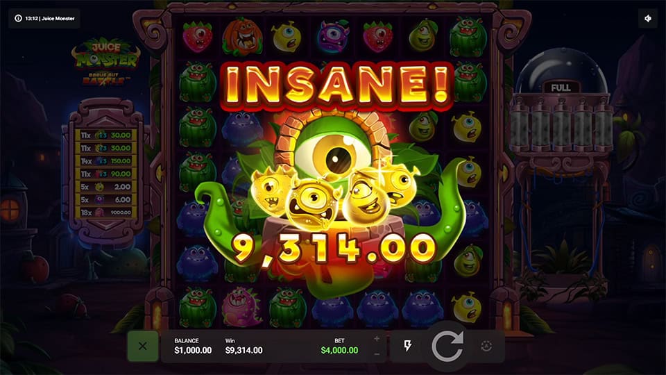 Juice Monster slot big win