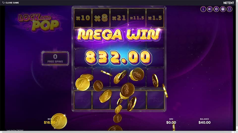 Lock and Pop slot big win