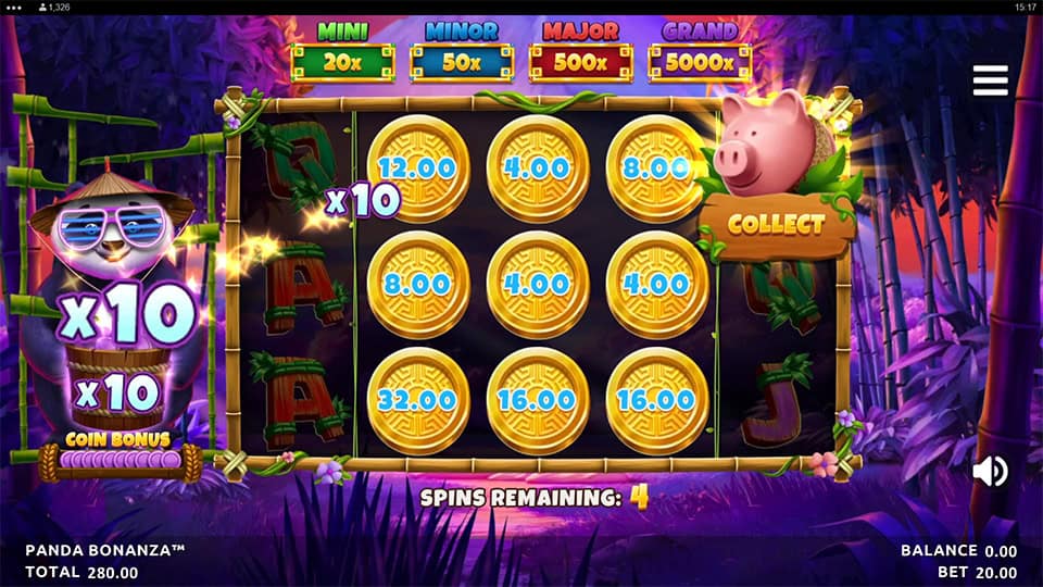 Panda Bonanza slot feature collect