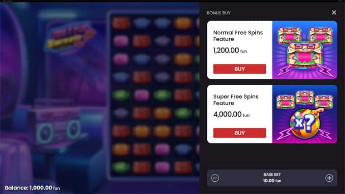 Retro Sweets slot bonus buy