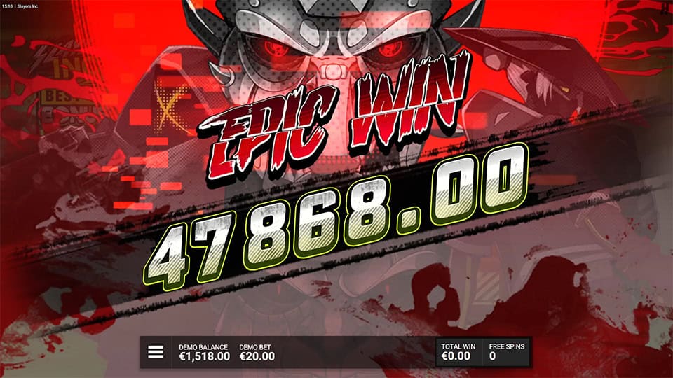 Slayers Inc slot big win