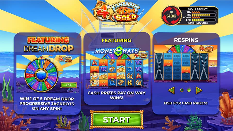 4 Fantastic Fish Gold Dream Drop slot features