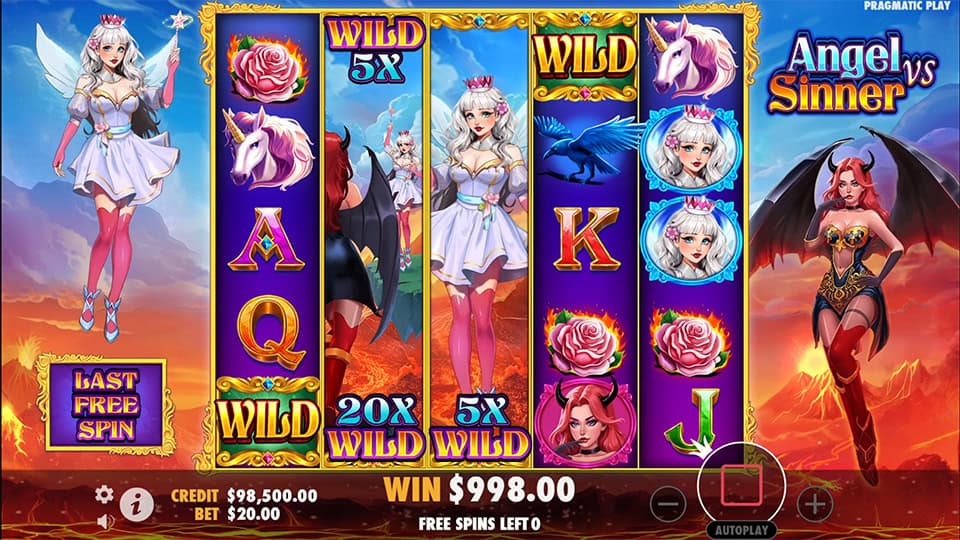 Angel VS Sinner slot feature expanding wild