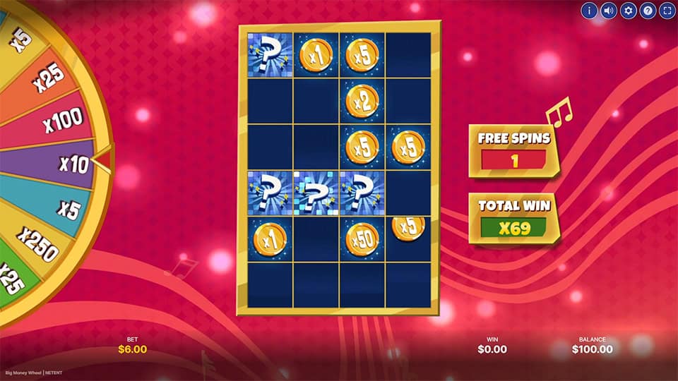 Big Money Wheel slot feature mystery symbol