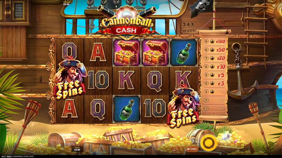 Cannonball Cash slot free spins