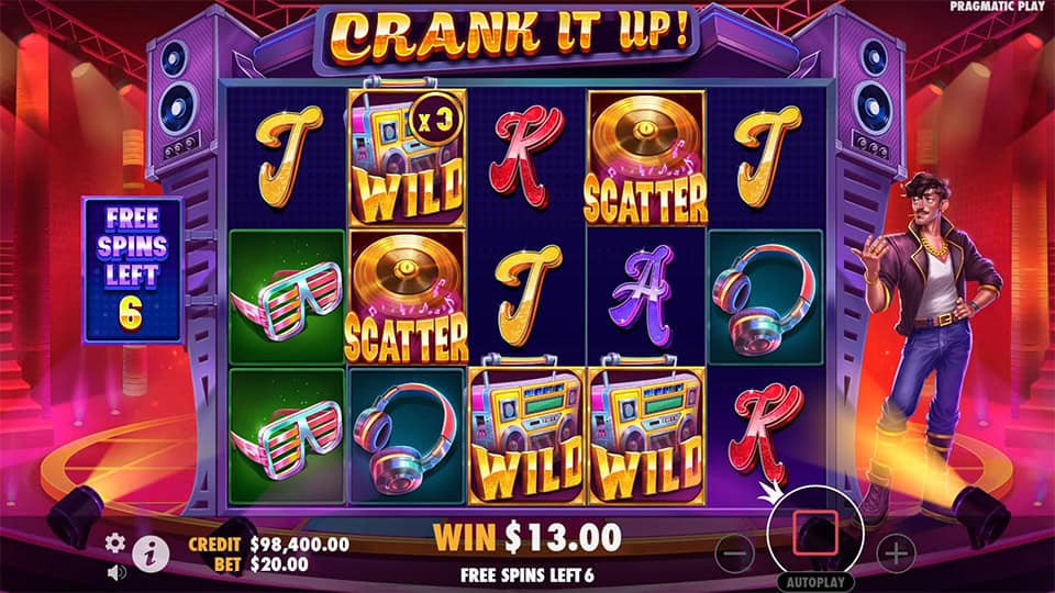 Crank It Up slot feature wild symbol