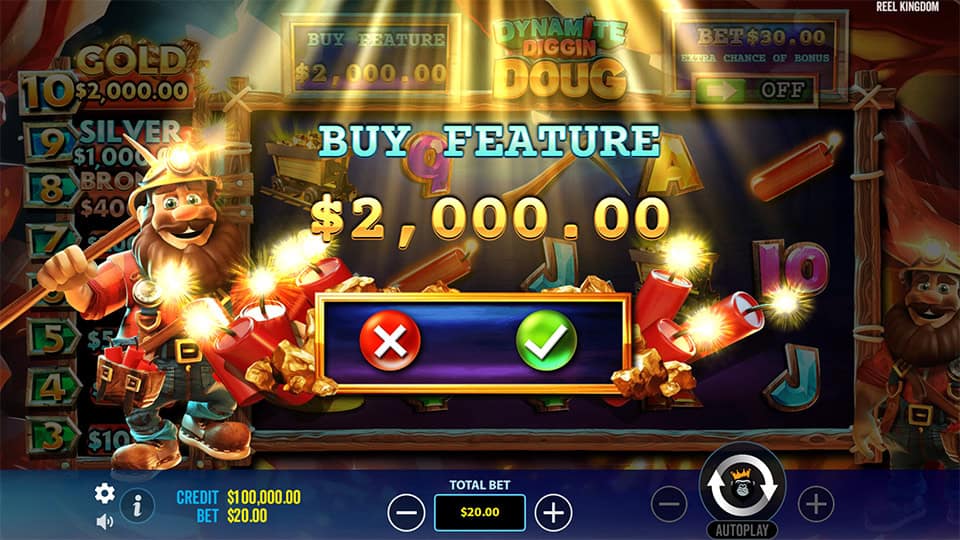 Dynamite Diggin Doug slot bonus buy