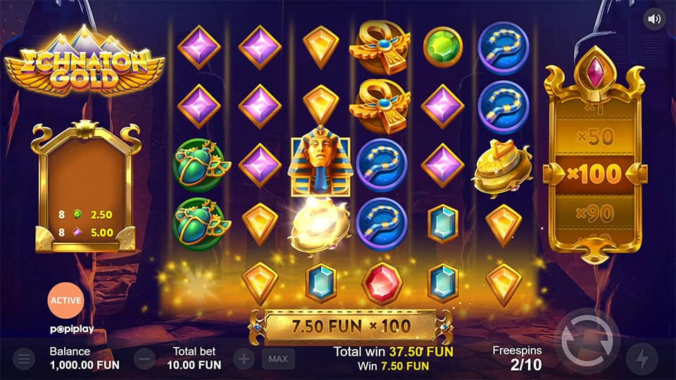 Echnaton Gold slot feature multiplier