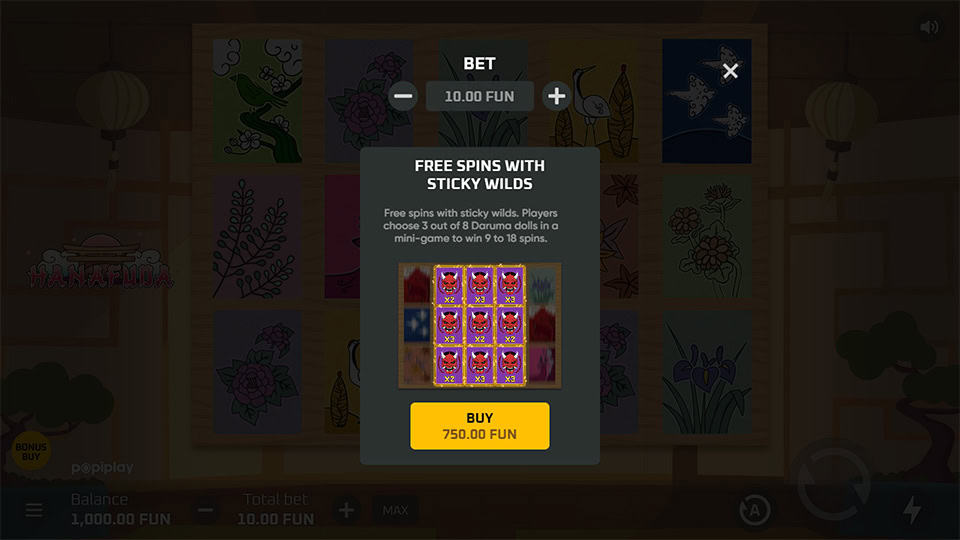 Hanafuda slot bonus buy