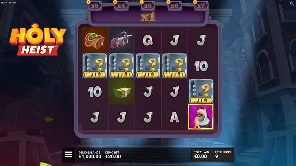 Holy Heist slot feature wild symbol