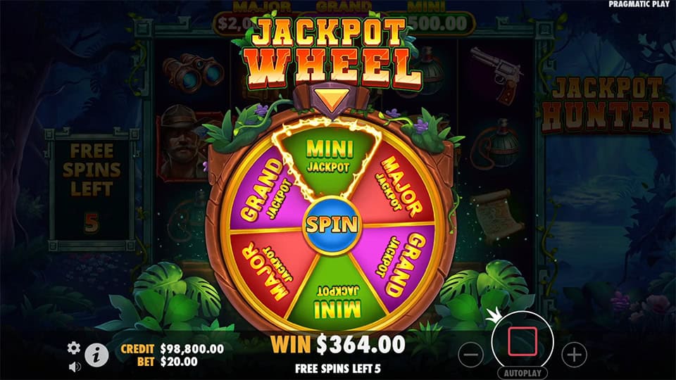 Jackpot Hunter slot feature jackpot wheel