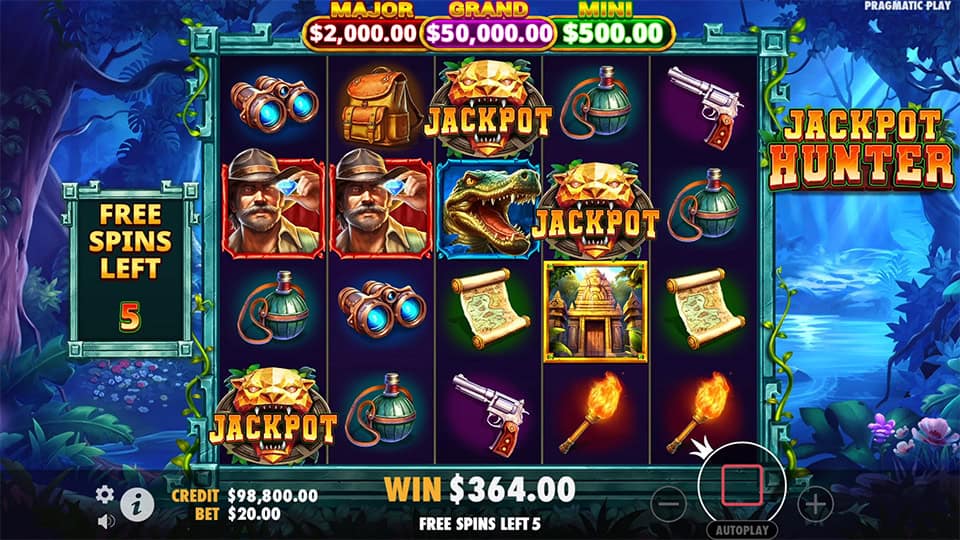 Jackpot Hunter slot feature jackpot