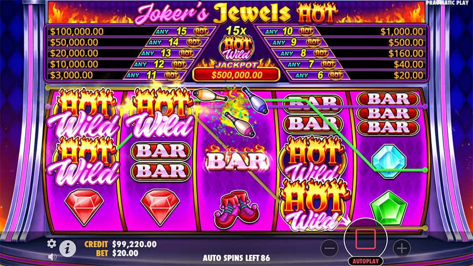 Jokers Jewels Hot slot feature hot wild