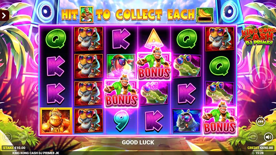 King Kong Cash DJ Prime8 slot free spins