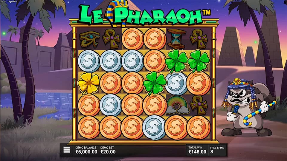 Le Pharaoh slot feature rainbow