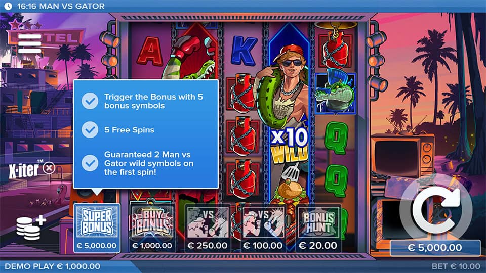 Man vs Gator slot bonus buy