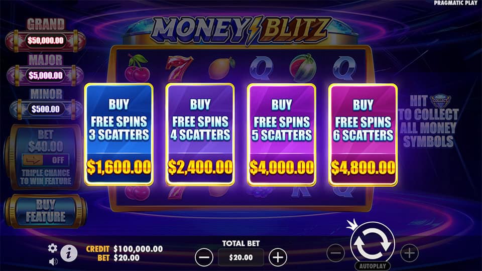 Money Blitz slot bonus buy