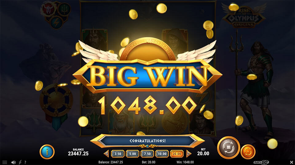 Rise of Olympus Origins slot big win