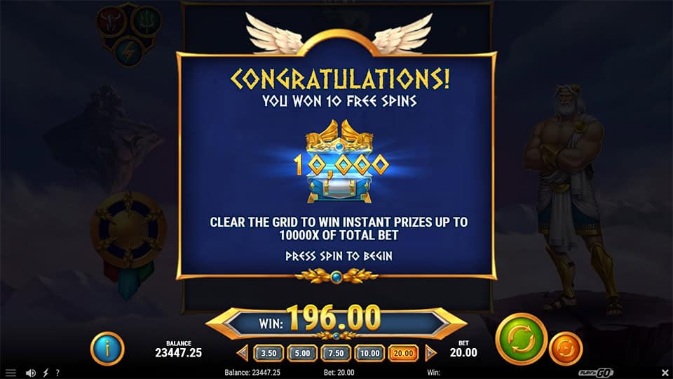 Rise of Olympus Origins slot free spins