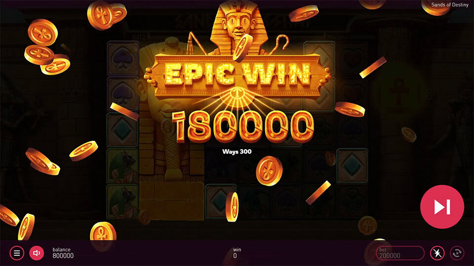 Sands of Destiny slot big win