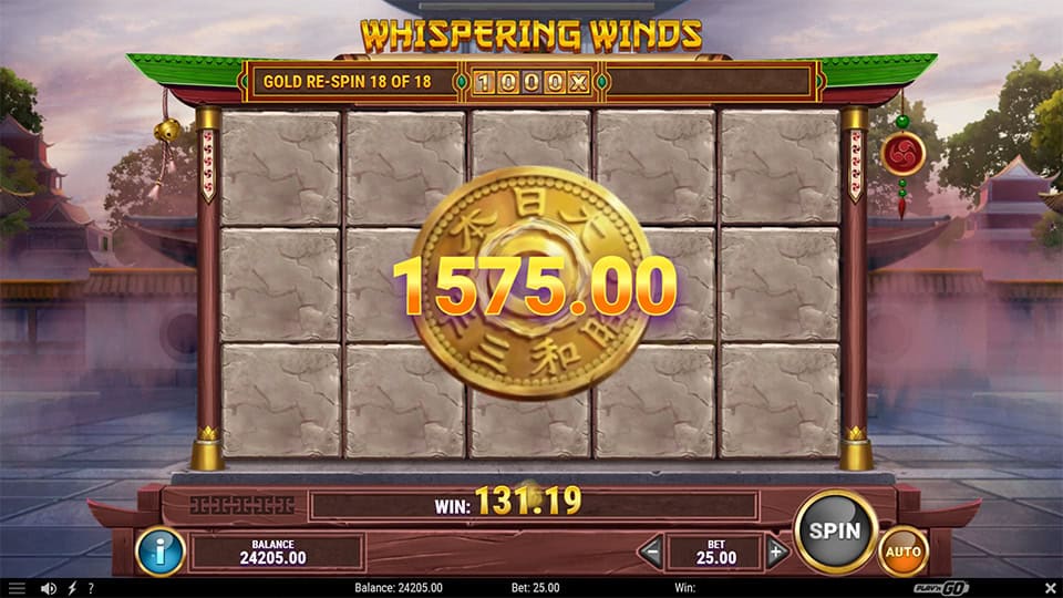 Whispering Winds slot big win