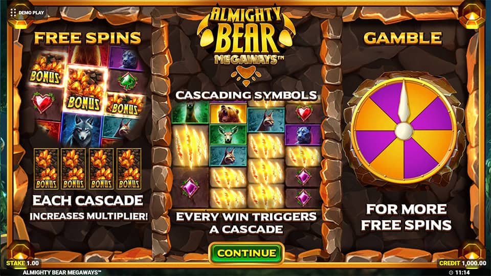 Almighty Bear Megaways slot features