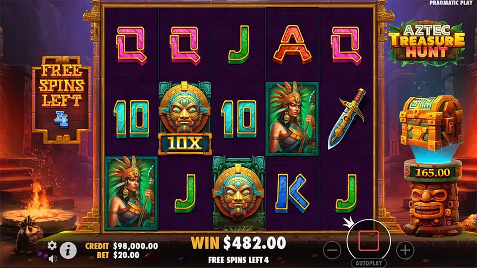 Aztec Treasure Hunt slot feature multiplier