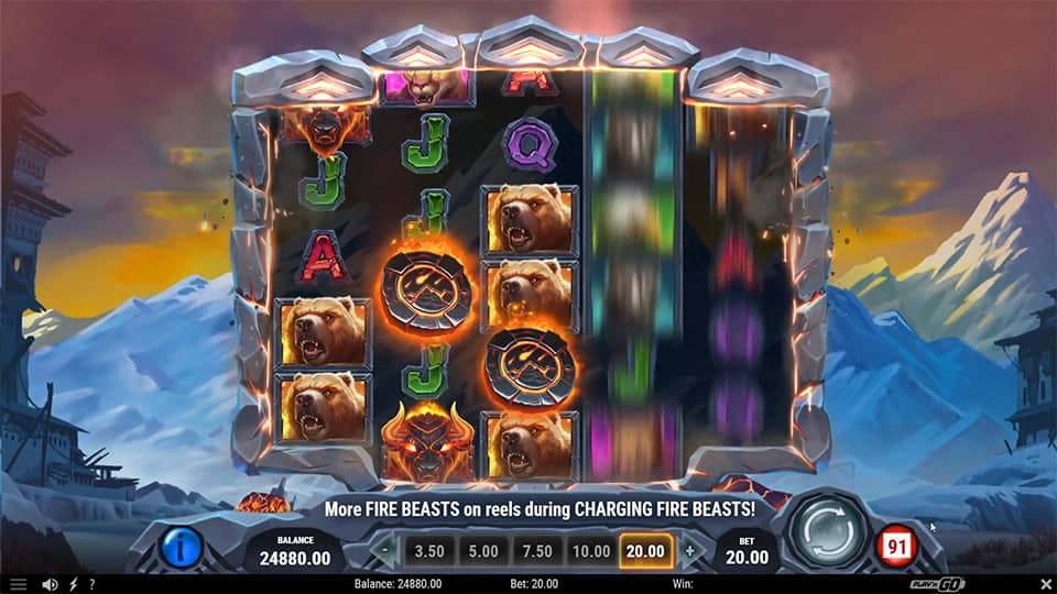 Beasts of Fire Maximum slot feature expanding reel