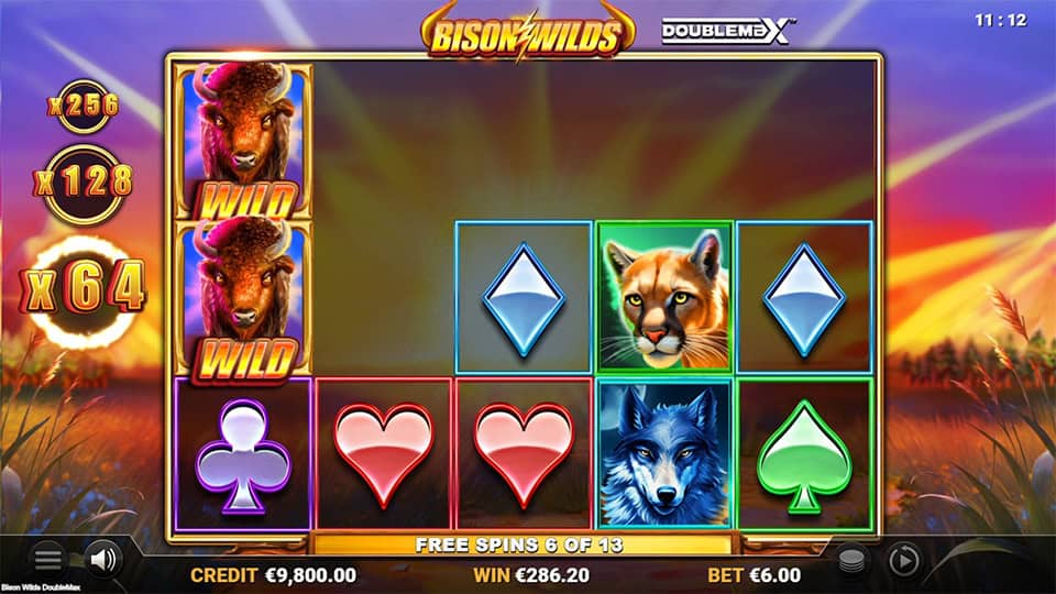 Bison Wilds DoubleMax slot feature wild symbol