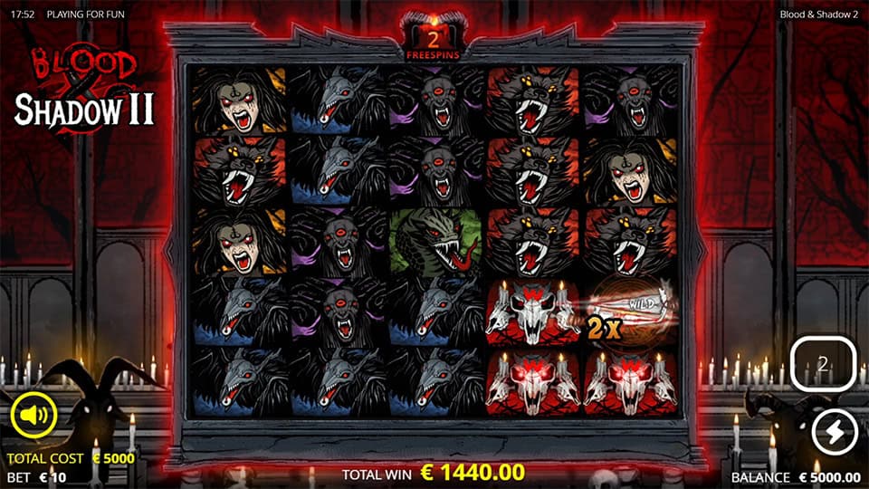 Blood Shadow 2 slot feature split multiplier