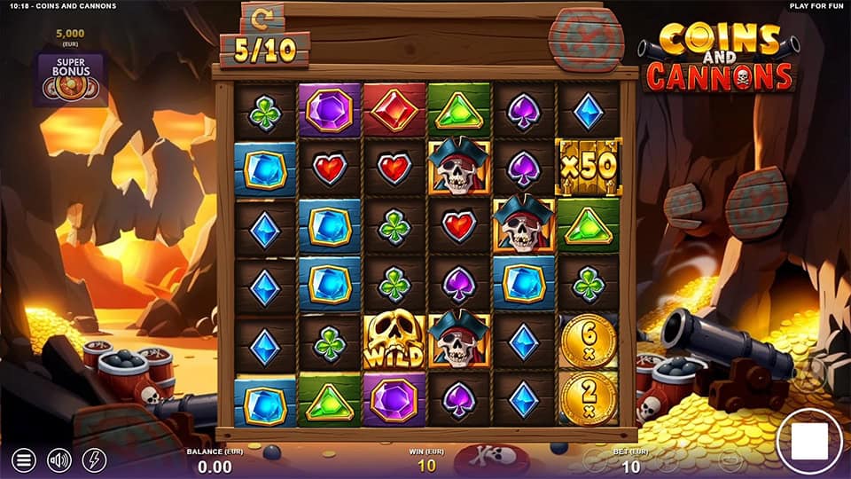 Coins and Cannons slot feature multiplier