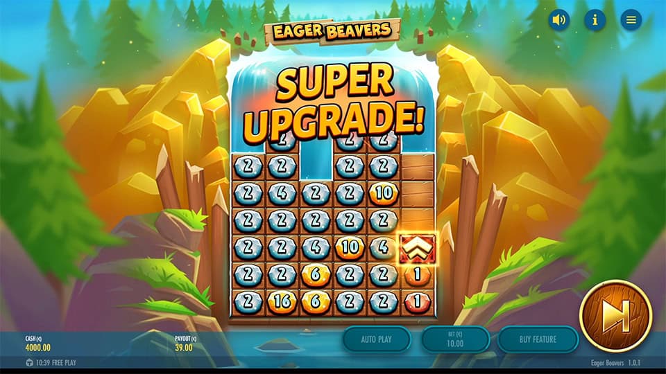 Eager Beavers slot feature super upgrade