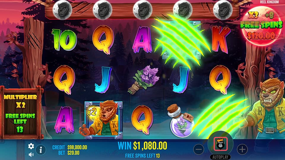 Fangtastic Freespins slot feature random money symbols