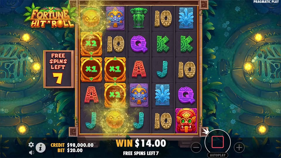 Fortune Hit n Roll slot feature sticky wild multiplier