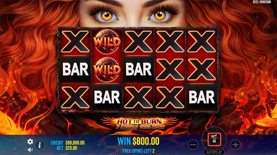 Hot to Burn 7 Deadly Free Spins slot feature wild symbol