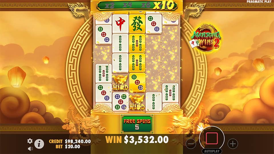 Mahjong Wins 2 slot feature multiplier