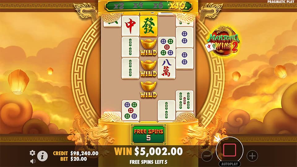 Mahjong Wins 2 slot feature wild symbol