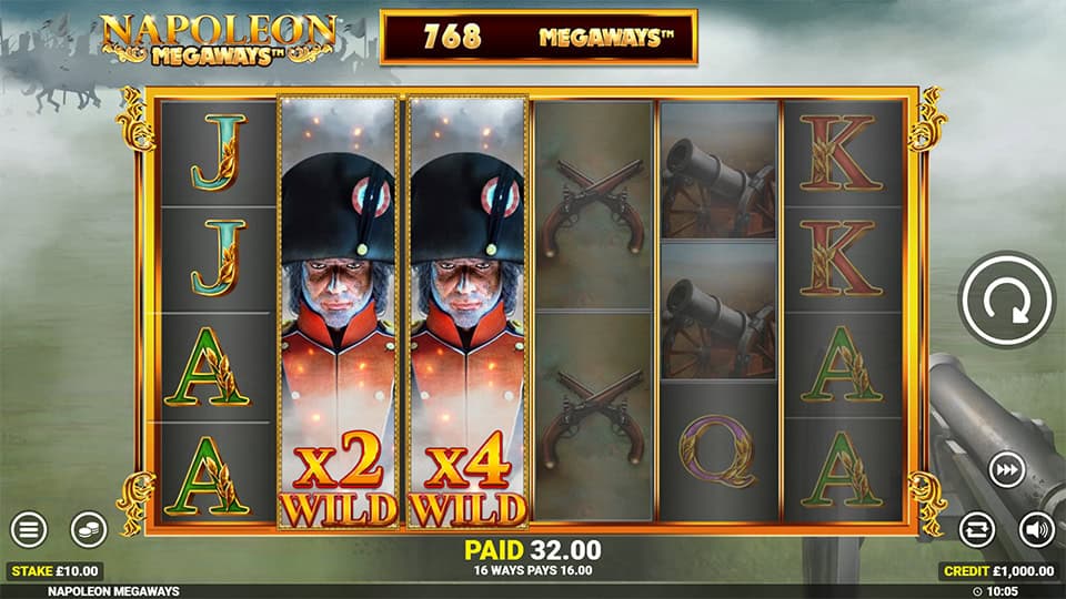 Napoleon Megaways slot feature expanding wild