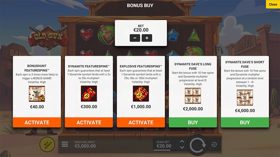 Old Gun slot bonus buy