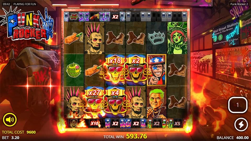 Punk Rocker 2 slot feature jumping wild