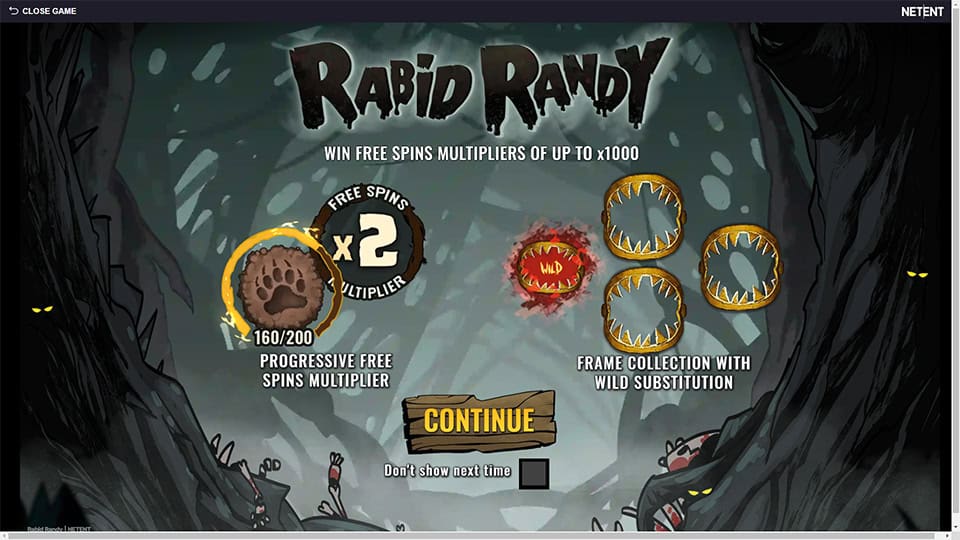 Rabid Randy slot features