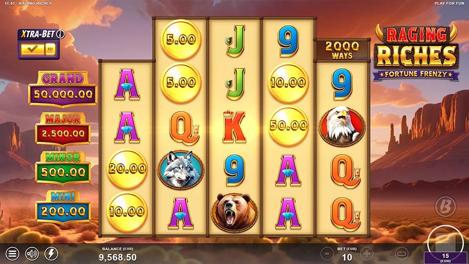 Raging Riches slot free spins