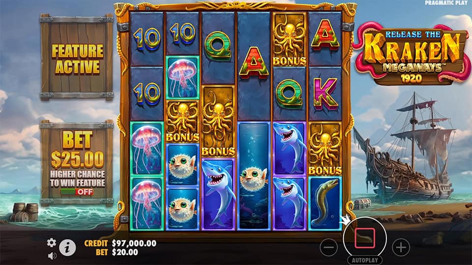 Release the Kraken Megaways slot free spins