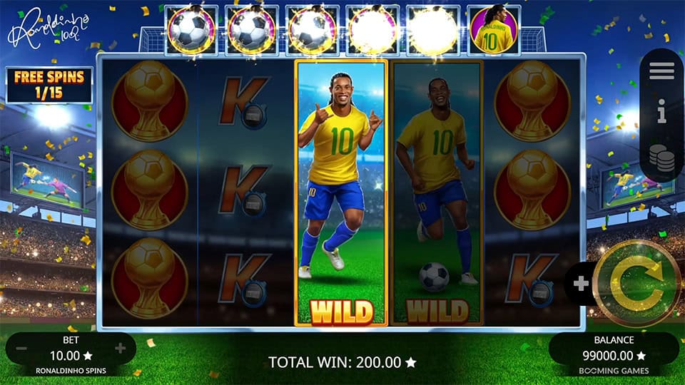 Ronaldinho Spins slot feature symbol upgrade