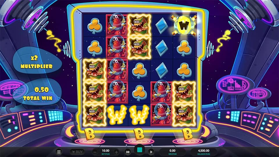 Space Attacks Dream Drop slot feature wild symbol