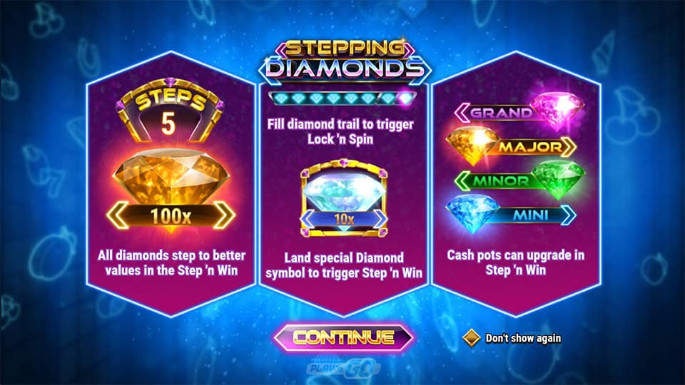 Stepping Diamonds slot features