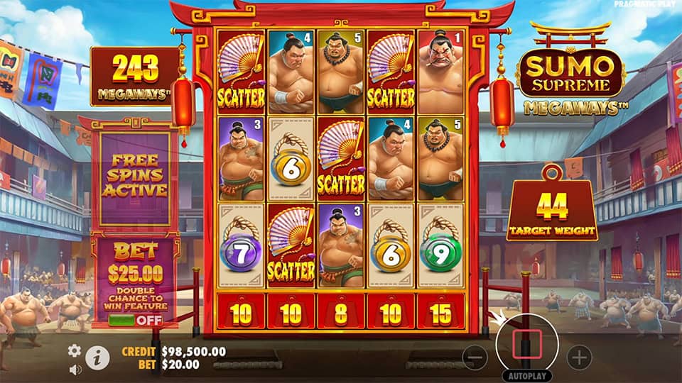 Sumo Supreme Megaways slot free spins