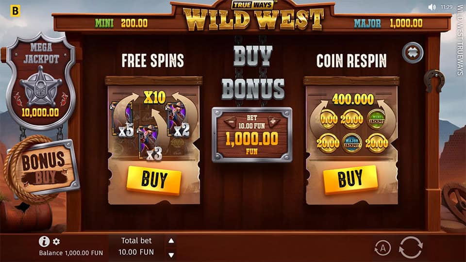 Wild West Trueways slot bonus buy